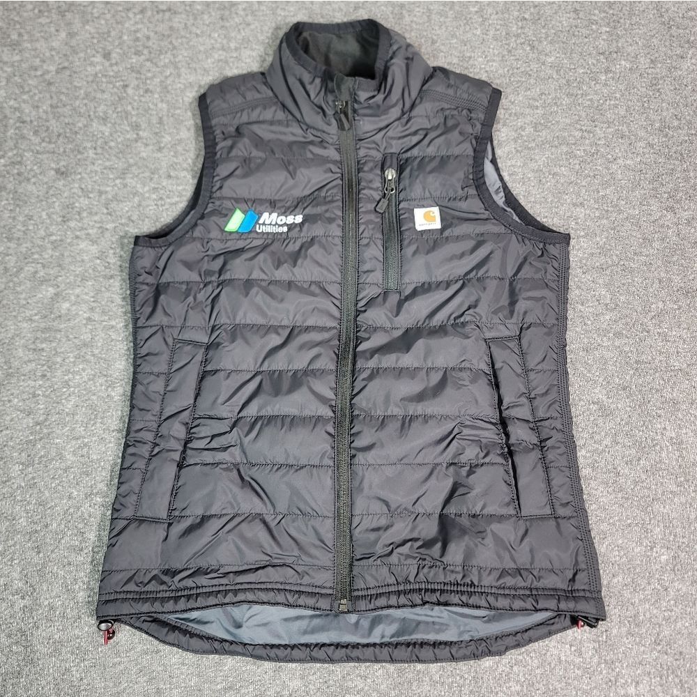 Carhartt Women’s XS Rain Defender Puffer Vest Black Moss Utilities Relaxed Fit